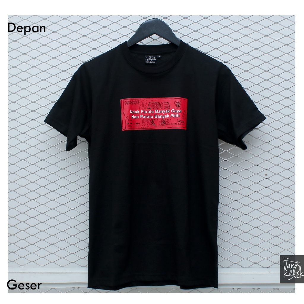 Tangkelek Kaos Noda Paralu หลายสไตล์สีดํา