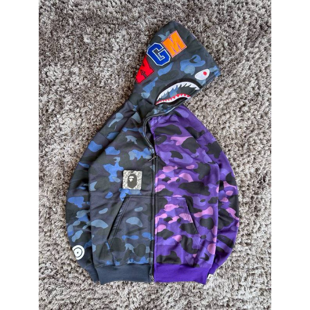 Wgm Bape Jacket สําหรับผู้ชายและผู้หญิงซิปเย็บปักถักร้อยผ้าฝ้าย hiyipe