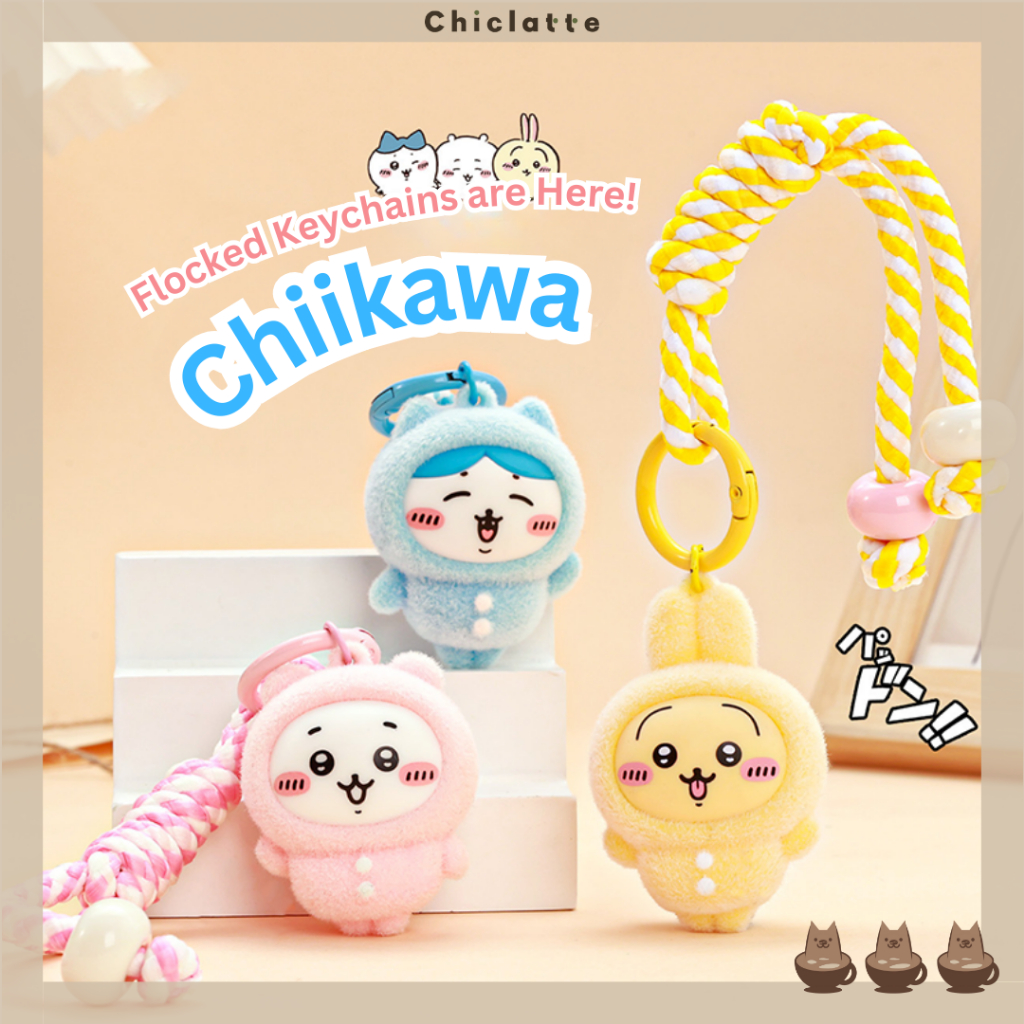GANTUNGAN [CHICLATTE] พวงกุญแจ Chiikawa (Chikawa/Usagi/Hachiware) – พวงกุญแจเชือกพวงกุญแจ