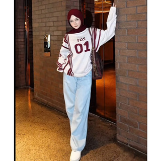 Sweater Rajut Wanita Focus 01 Boxy Unisex Sporty
