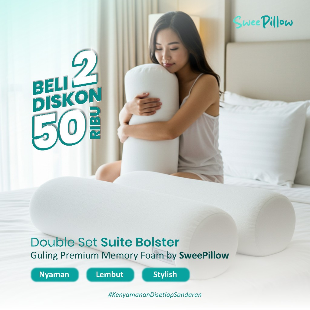 SweePillow ชุดคู่ Suite Bolster โรงแรม Memory Foam Premium 80 x 20 cm | SP-G002