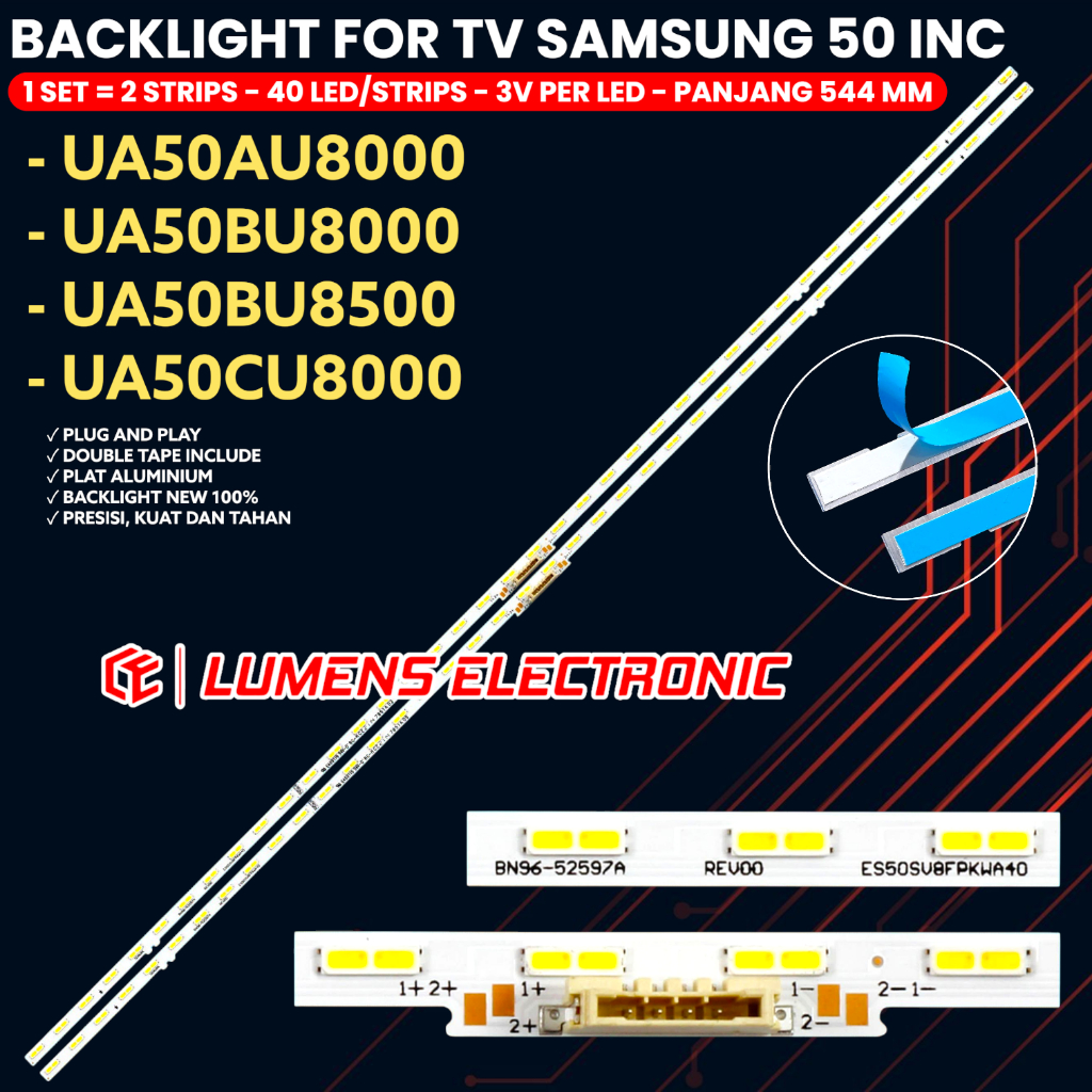 SAMSUNG TV BACKLIGHT 50 INCH 50AU8000 50BU8000 50CU8000 50BU8500 UA50AU8000 UA50BU8000 UA50CU8000 UA
