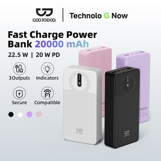 GOOJODOQ 20000mAh Power Bank USB Fast Charging Portable LED Light Charger 22.5W for Phone Pad Fan