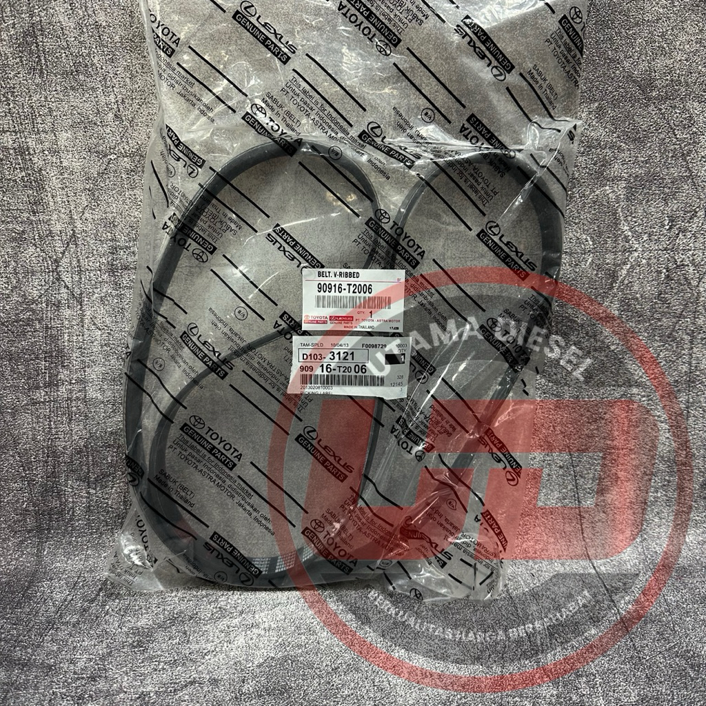 Van Belt Fan Belt Toyota Hilux Vigo Innova Diesel 2KD Fortuner Diesel 7PK 1516 2KD Ori (90916-T2006)