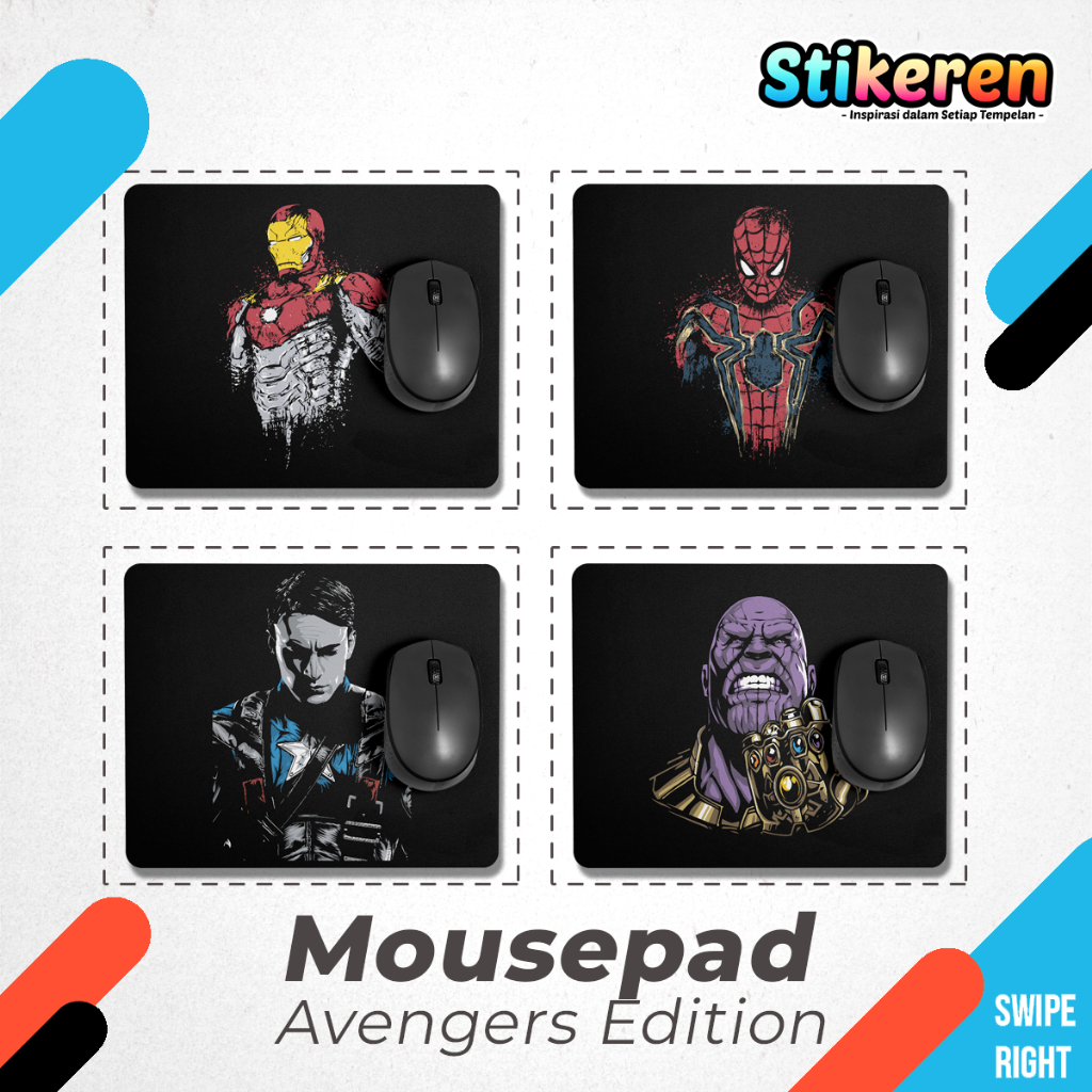 แผ่นรองเมาส์พิมพ์ลาย Avengers Marvel Edition แบบกําหนดเอง 18x22 ซม.