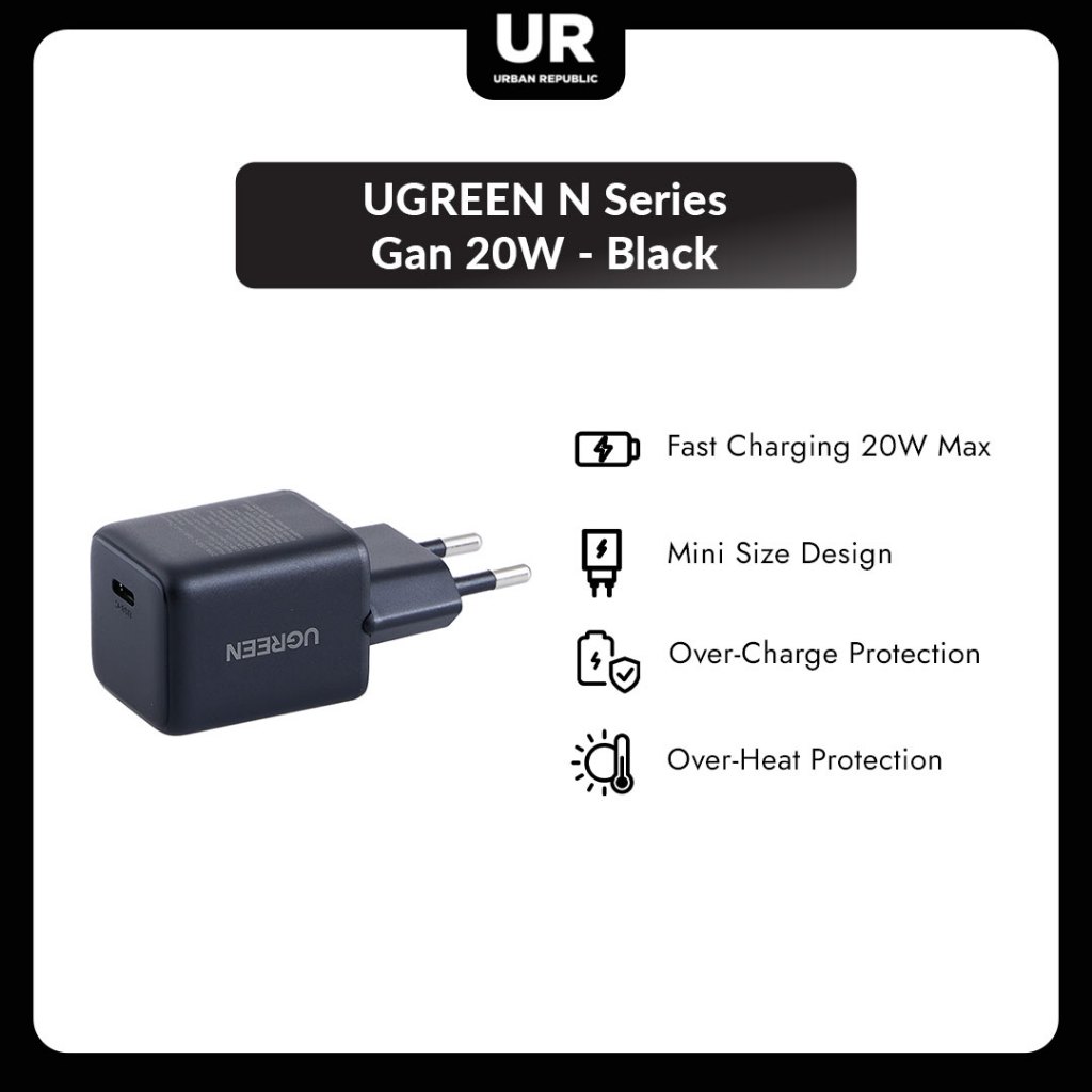UGREEN N Series Gan 20W - สีดํา