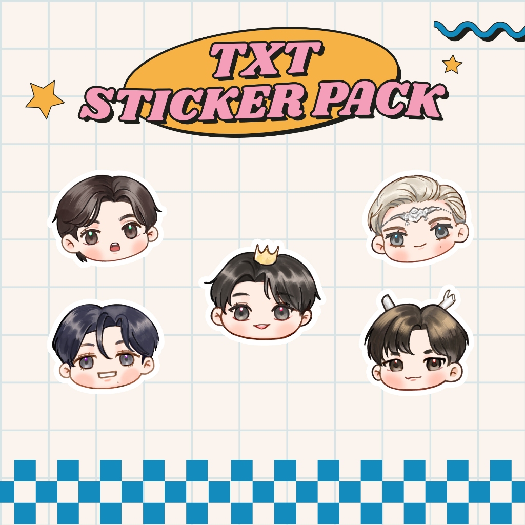 [STICKER PACK] สติ๊กเกอร์ชิบิน่ารัก TXT | | ที่ดารารับ: TOGATHER | BEOMGYU HEUNING ไก่ SOOBIN TAEHYY