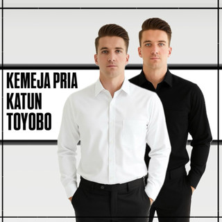 VERANO Kemeja Slimfit Pria Bahan katun toyobo Lengan Panjang Kemeja Kantor Slimfit Bahan Adem dan Nyaman