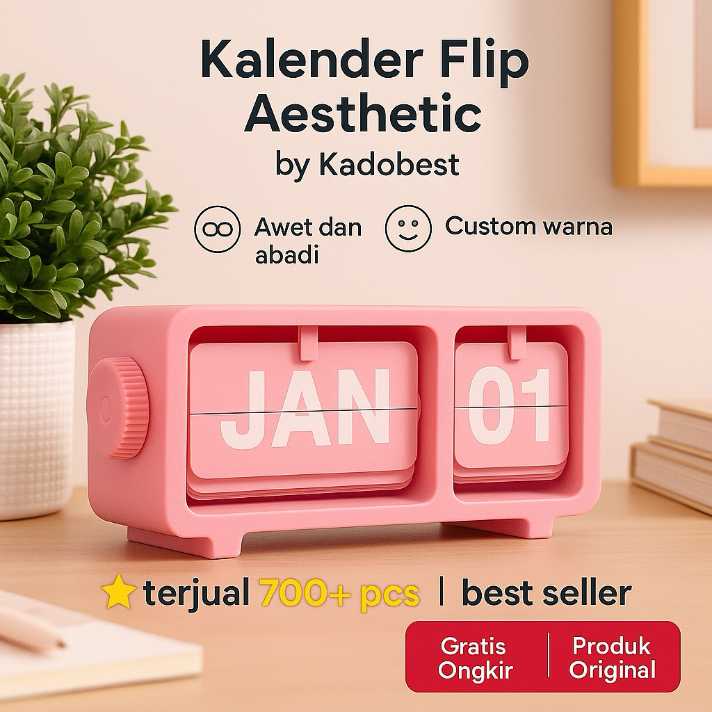 Kadobest Unique Aesthetic Flip Desk Calendar | 2026 ปฏิทินพิมพ์ห้องนั่งเล่นสํานักงานคาเฟ่แคชเชียร์ของขวัญเดสก์ท็อป