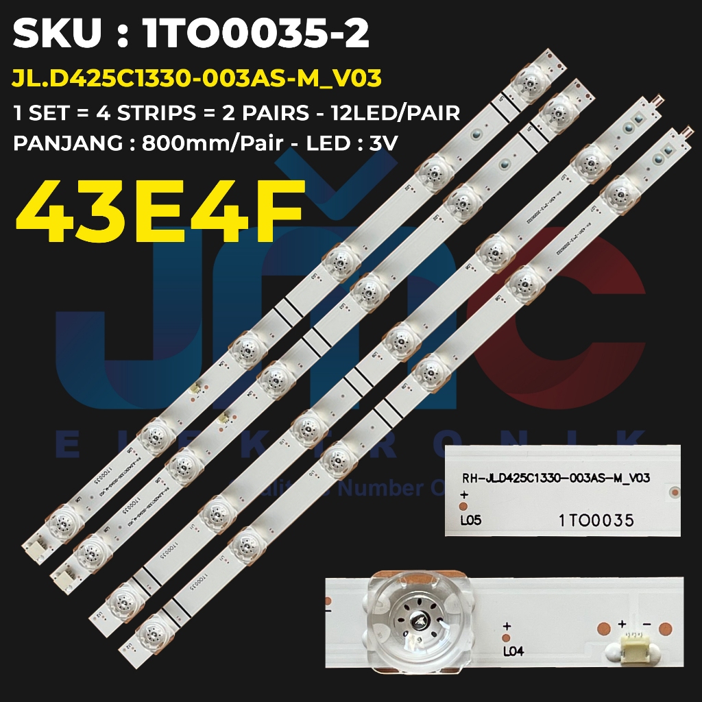 Hisense ไฟแบ็คไลท์ทีวี 43 นิ้ว 43E4F JL.D425C1330-003AS-M_V03