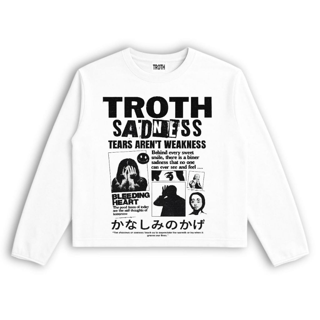 Troth Longsleeves Boxy Sadness สีขาว