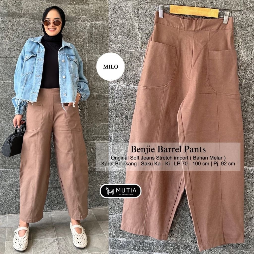 Benjie Barrel Pants กางเกงยีนส์ขายาวผู้หญิง by Mutia