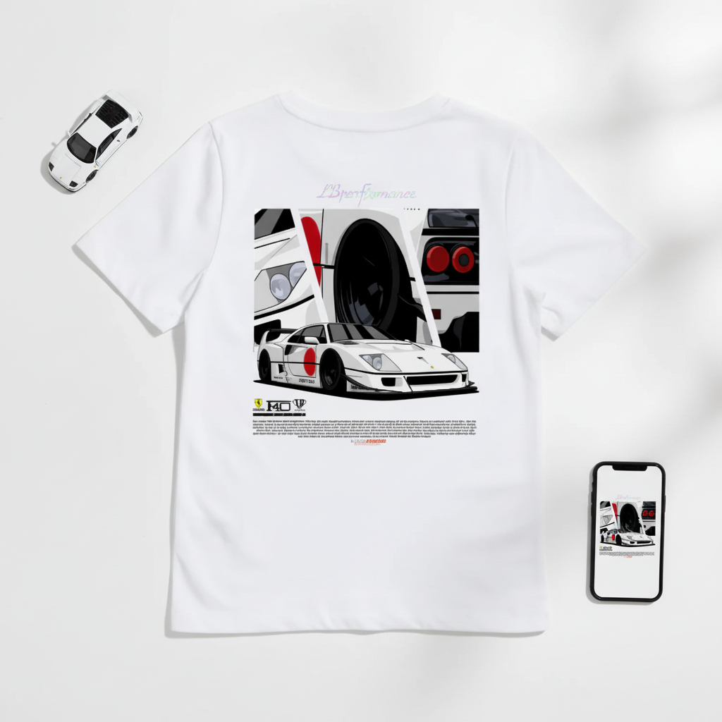 KRMK เสื้อยืด Distro สําหรับเด็ก Unisex พร้อมภาพรถ FERRARI F40 LBWK LIBERTY WALK