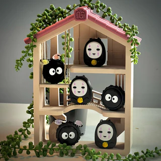 GANTUNGAN Studio GHIBLI Spirited Away Soot Sprite Kaonashi Calcifer Fidget Clicker พวงกุญแจ 3D พิมพ์