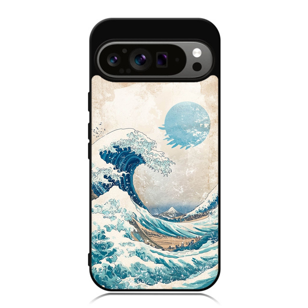 HP Google Pixel 9 8 7 6 5 4 3 Pro XL 4g 5g Custom Softcase Japan Wave paint art