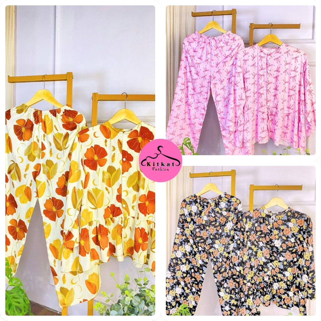 AUREN PAJAMAS ONESET SLEEPWEAR PANTS SET PAJAMAS BUTTON PREMIUM RAYON MATERIAL