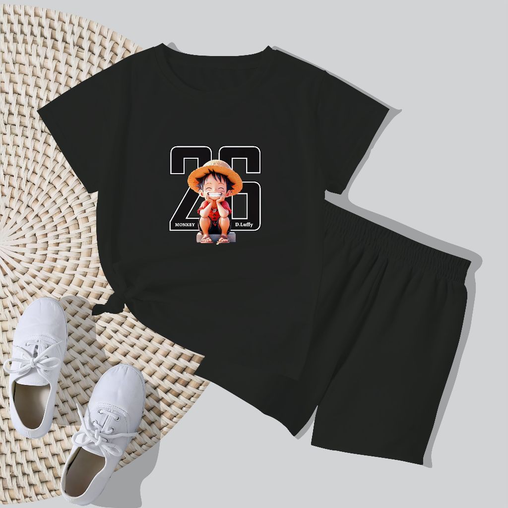 CT2 - ชุดกางเกงขาสั้นเด็ก 5-15 Years Old Luffy Motif 26