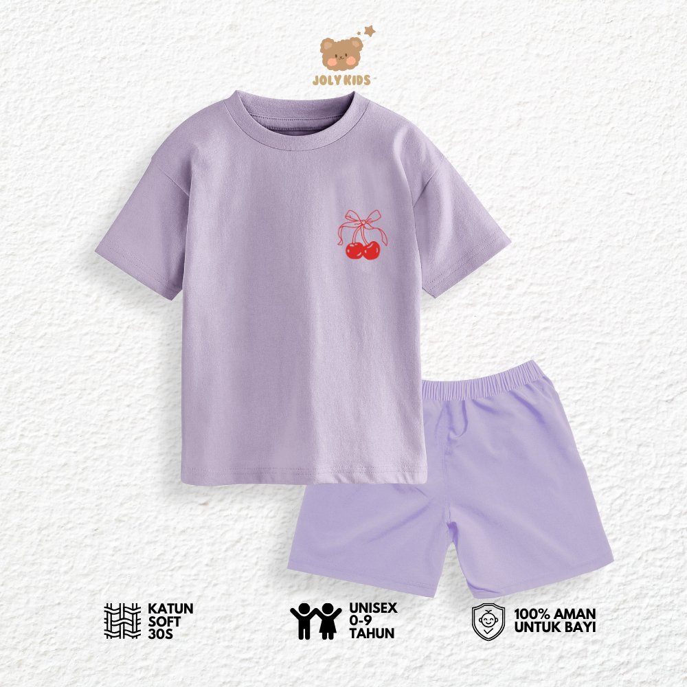 Jolly Kids CHERRY LOGO T-Shirt Set สําหรับเด็กชายและเด็กหญิง อายุ 1-9 ปี
