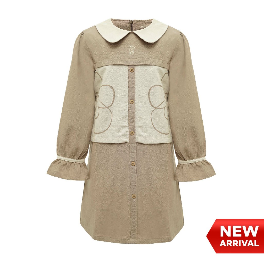 Cressida Dress Kids Girl สีน้ําตาลอ่อน - 1DB020F