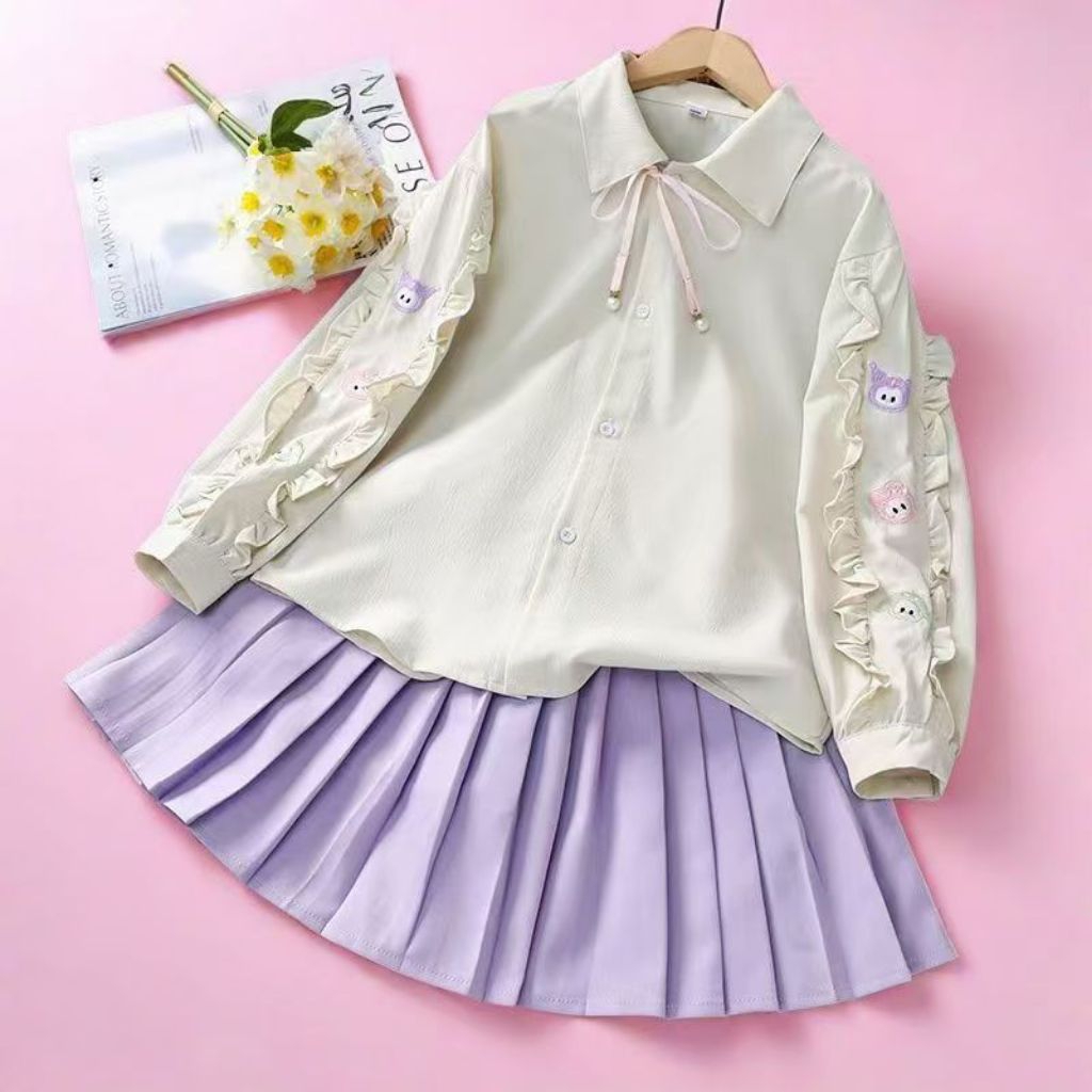 HKT-SET SET EMBROIDERED SKIRT SLEEVE AZ 130,140,150,160