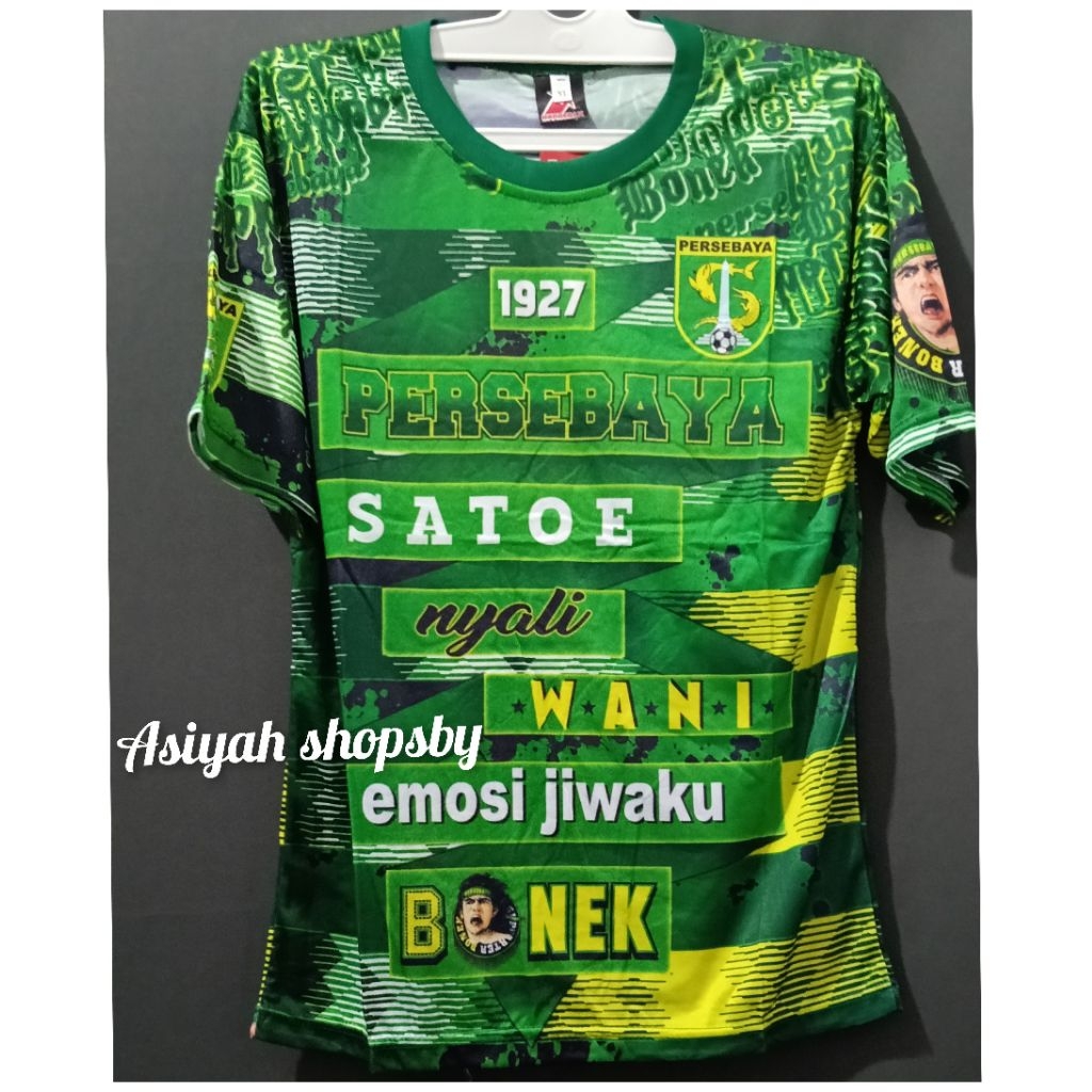 PERSEBAYA BONEX JERSEY FOOTBALL TOP PRINTING ผ้าผู้ใหญ่ SIZE XL BB 45-60 KG