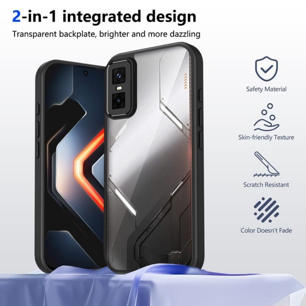 Infinix GT 30 PRO/Hot 60/60i/60 Pro/60 Pro+ Case Hybrid โปร่งใสกันกระแทก