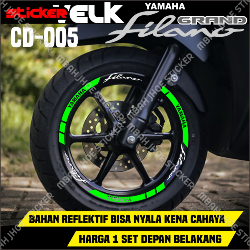 YAMAHA FILANO MOTORCYCLE RIMS STICKER 1 ชุด FRONT AND REAR CD-005