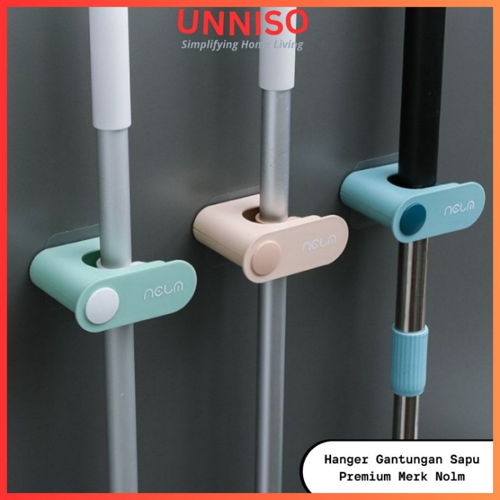 GANTUNGAN INNISO - Nolm Brand Premium Broom Hanger/ Mop Hook Broom Handle