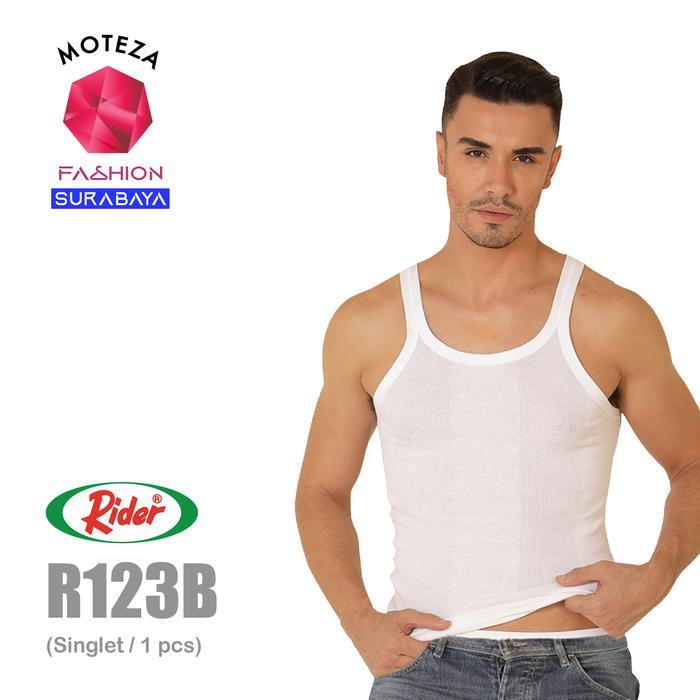 KATUN Rider R 123 B / R123B - เสื้อกล้ามลายทางสําหรับผู้ชายเสื้อยืดผ้าฝ้ายสีขาว