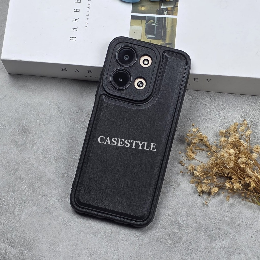 Poco C85 Poco C75 Case Leather Pro Camera Black Case Poco C85 Poco C75 - Casestyle