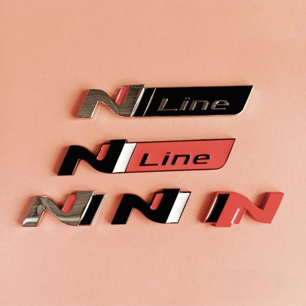 N line Hyundai โลโก้สัญลักษณ์ทําจากโลหะสแตนเลสสําหรับ Hyundai avegaz santafe Creta stargazer sonata 