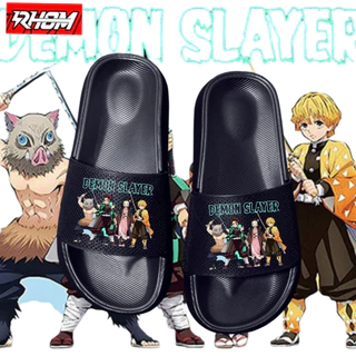 DEMON SLAYER รองเท้าแตะเด็กตัวอักษรขนาด 26-35 Unisex