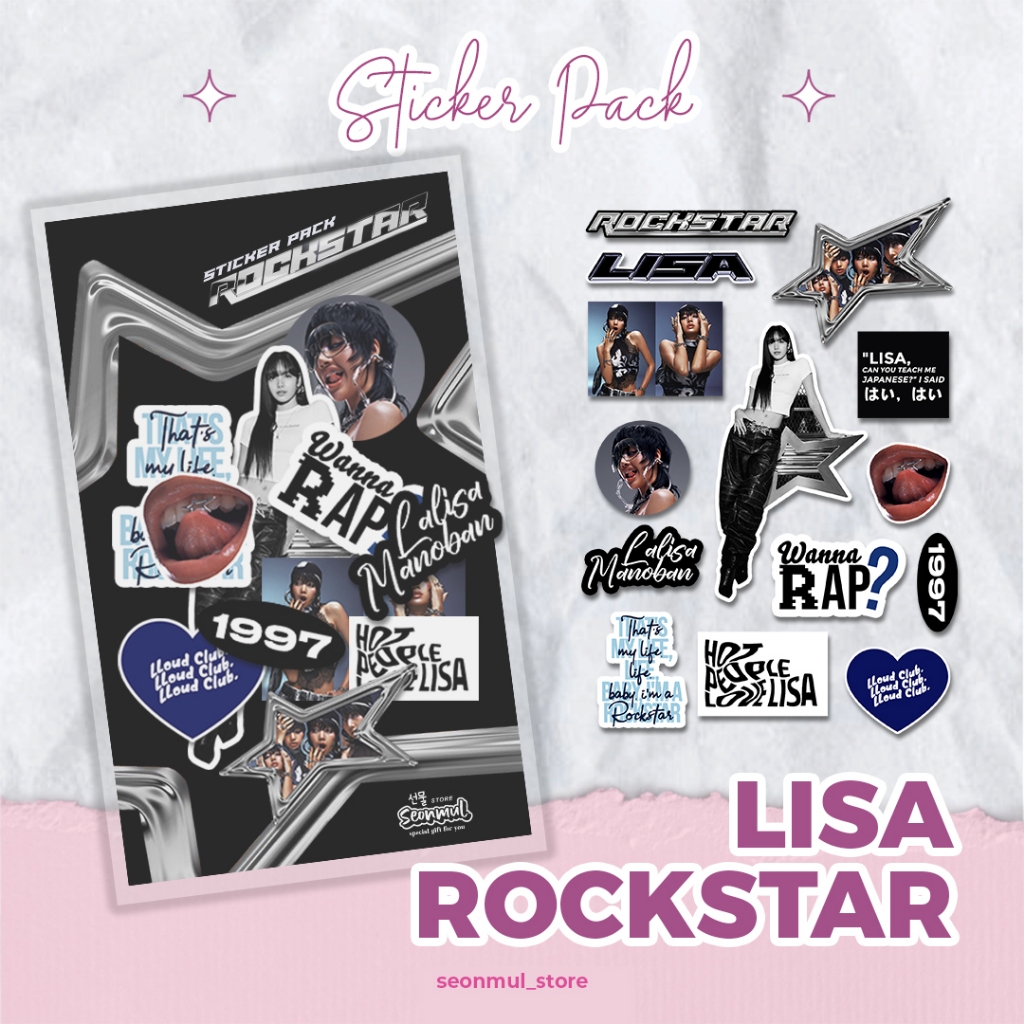 LISA ROCKSTAR สติ๊กเกอร์ / สติ๊กเกอร์ KPOP NCT LISA BLACKPINK / สติ๊กเกอร์ไดคัท / สติ๊กเกอร์ Kpop De