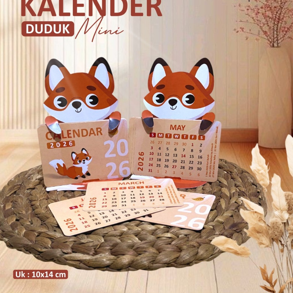(RUBA) SITTING CALENDAR 2026 - ASTHETIC DESK CALENDAR - MINI CALENDAR SOUVENIR