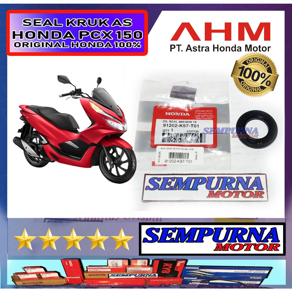 91202-K97-T01 ซีลเพลาข้อเหวี่ยง Pcx 150 100% Original Honda ของแท้ HGP