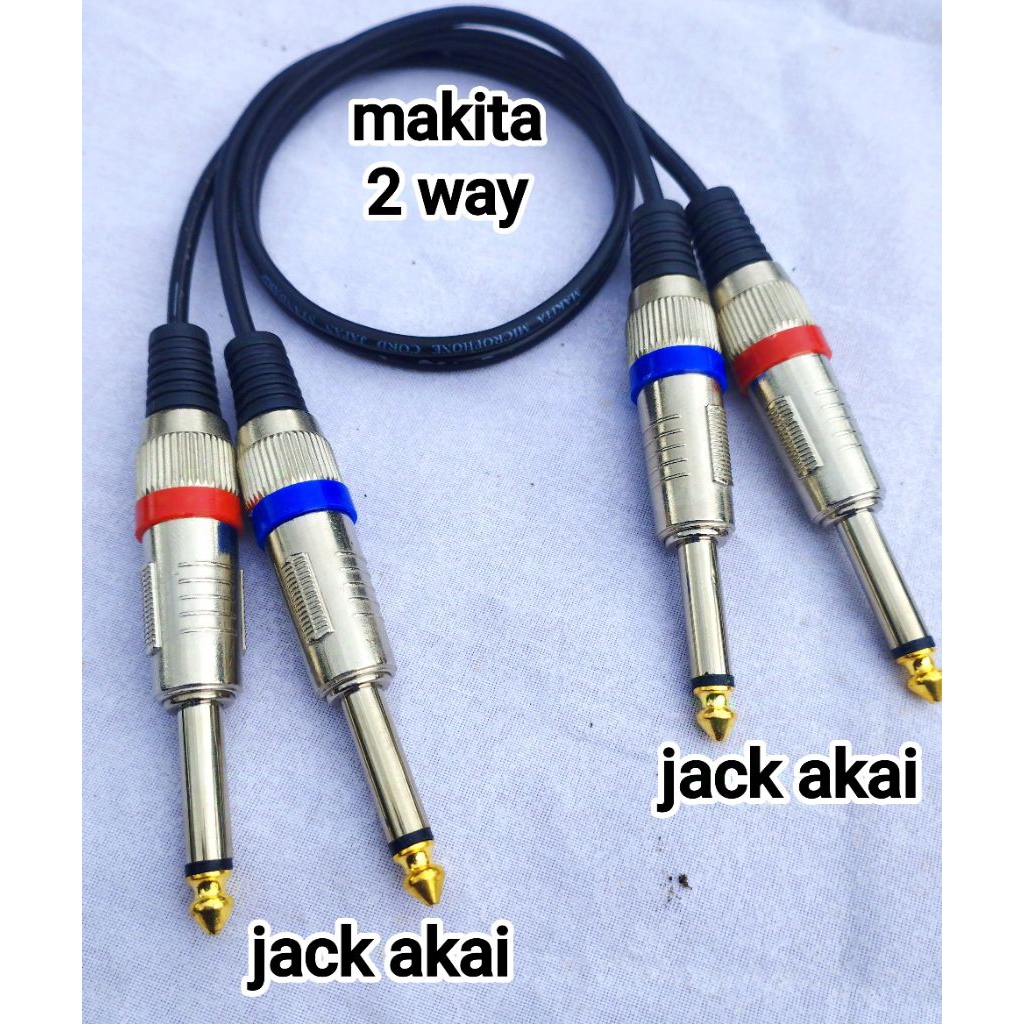 JACK DUAL AKAI TO DUAL AKAI SILVER IRON 2 ทาง MONO CABLE