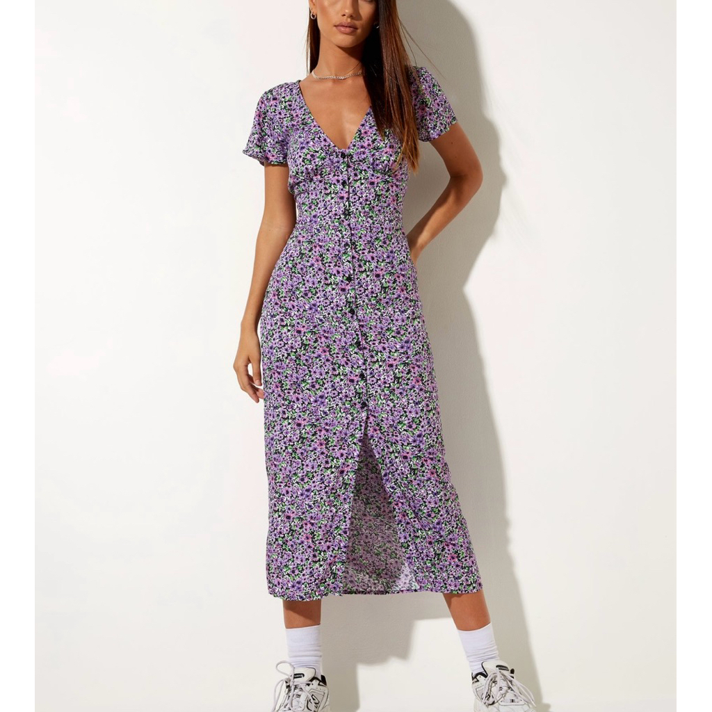 FLORAL MIDI DRESS Y2K MIDI DRESS