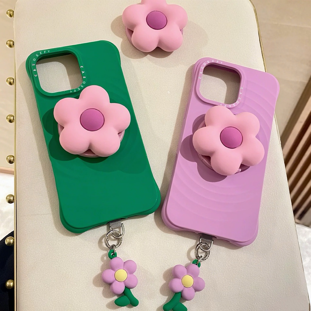 Casetify Ripple Case Matching ดอกไม้ Grippy Grip Stand ซิลิโคน Iphone Case 17 17 Pro Max 17Air 16 16