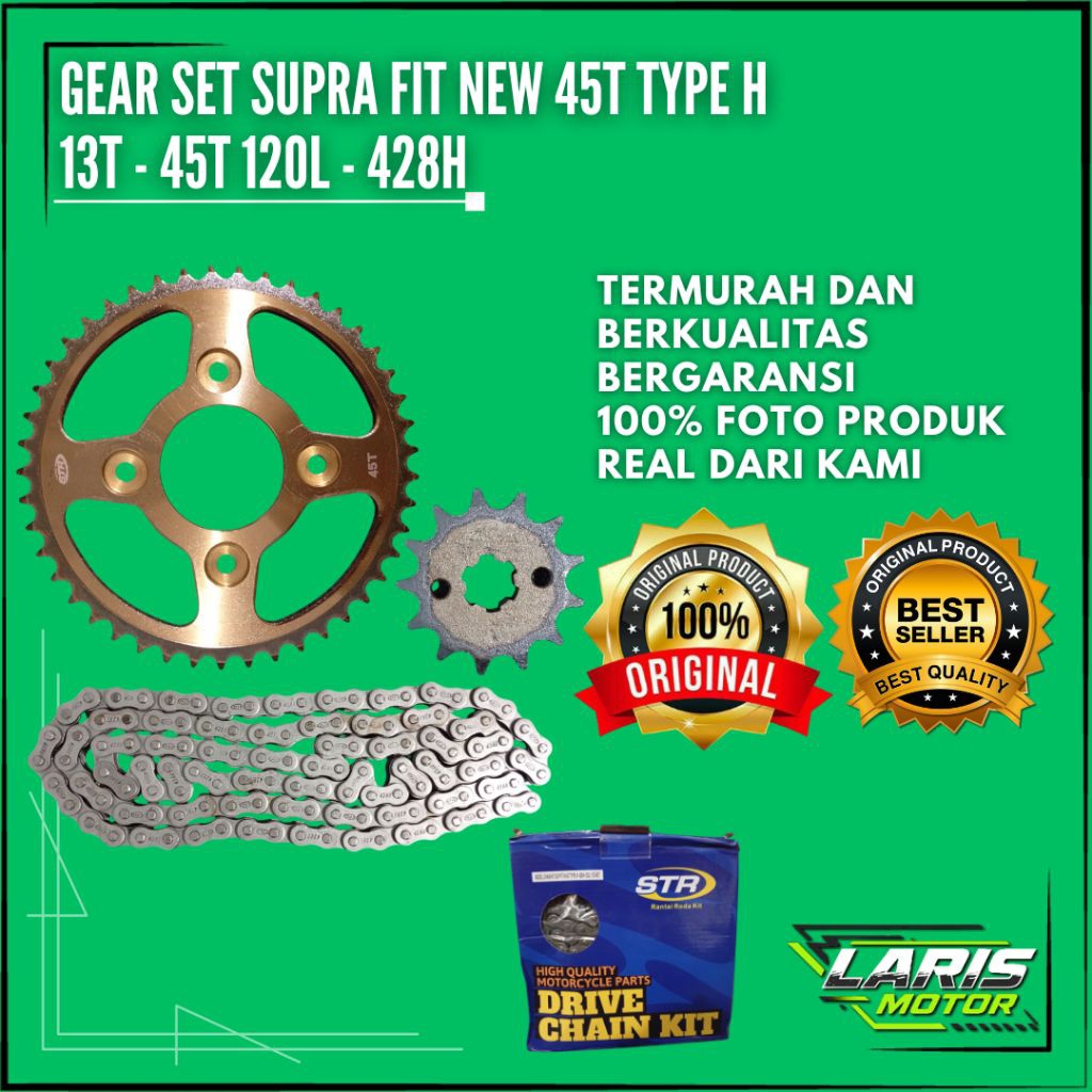 ชุดเกียร์ชุดโซ่ STR Supra Fit New 45T Type H 13T - 45T 120L 428H Original Best ทนทาน