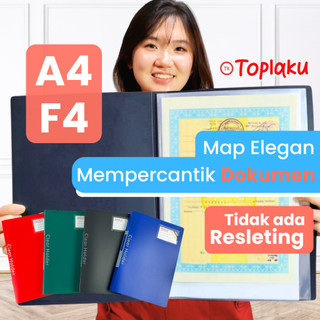 Clear Holder Map Dokumen BESAR ANTI AIR F4 File Keeper [NO RESLETING] Document Ijazah Tempat Berkas Display Book A4