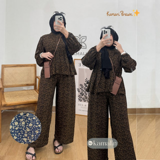 Setelan Celana Kulot Wanita bahan Rayon Premium Jumbo Kamari By Kamalin