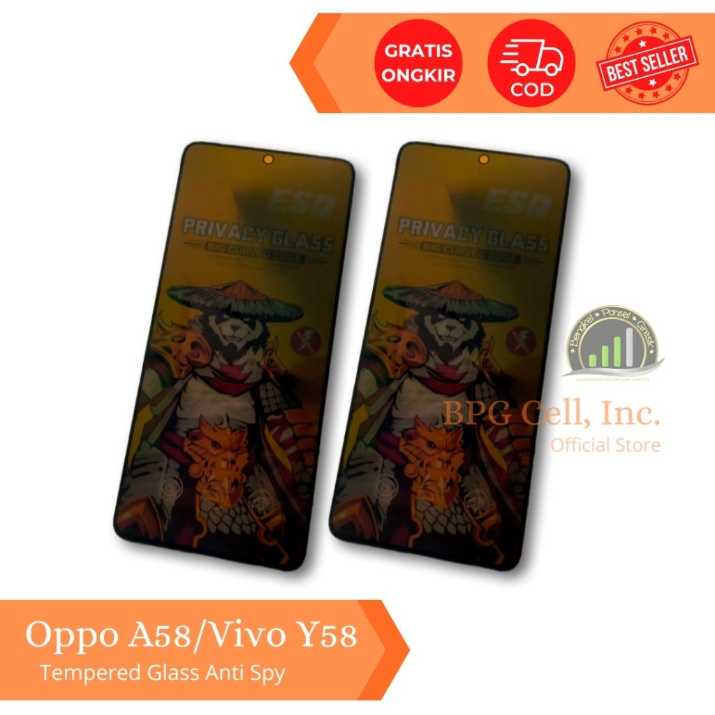 กระจกนิรภัยป้องกัน Spy Oppo A58 Vivo Y58 T3x T4x Y300t Y200t Y200i Y31 Pro
