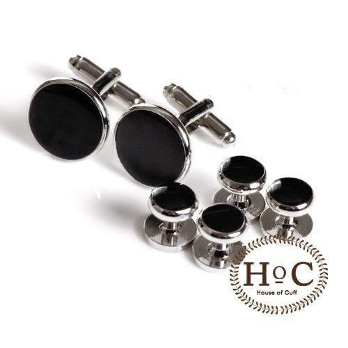 KEMEJA Houseofcuff CUFFLINK CUFFLINKS FRENCH CUFF SHIRT BUTTON CUFF BLACK STUDS BUTTON & CUFFLINKS