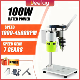 Mini Mesin Bor Duduk Electric Bench Top Drill Press 7 Kecepatan Drilling Machine Presisi Mesin Penggilingan Diy Kayu Logam ZLX