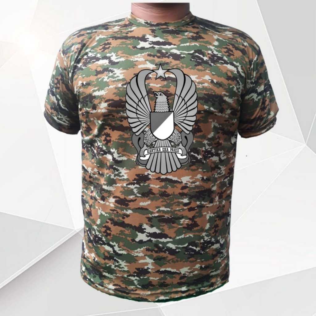 TNI AD Trimatra Sage เสื้อยืดแขนสั้นสีเขียวลายพรางแห้ง - การออกแบบล่าสุด