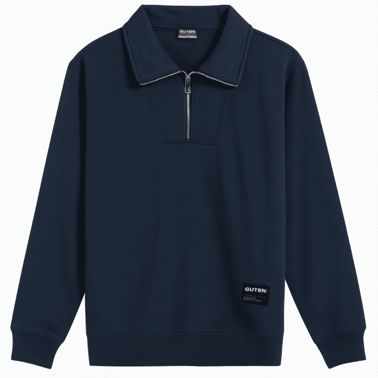 Gutennc Half Zip Rugby Sweater เสื้อแจ็คเก็ตคอกลมผู้ชาย