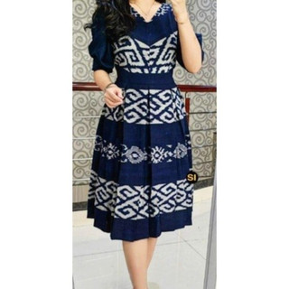 READY STOCK dress rempel wanita dress wiru dress tenun baju pesta etnick dress pesta natal tangan balon dress gereja