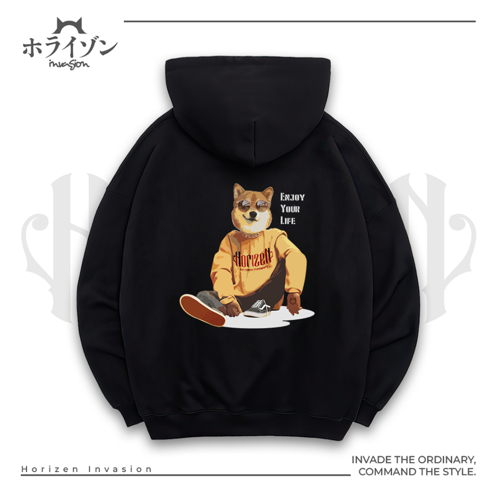 Horizen Invasion Hoodie Dog Enjoy Your Live DG-EJY - ผ้าฝ้าย 100% 280gsm