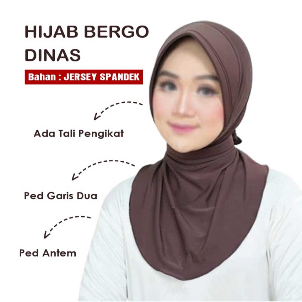 Bergo Dinas Polwan Nurse สุขภาพทางการแพทย์ / สายคล้องคอ Hijab บริการ ASN