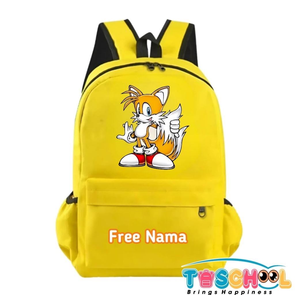 MILES TAILS SONIC THE HEDGEHOG CHILDRENS BACKPACK ฟรีชื่อ